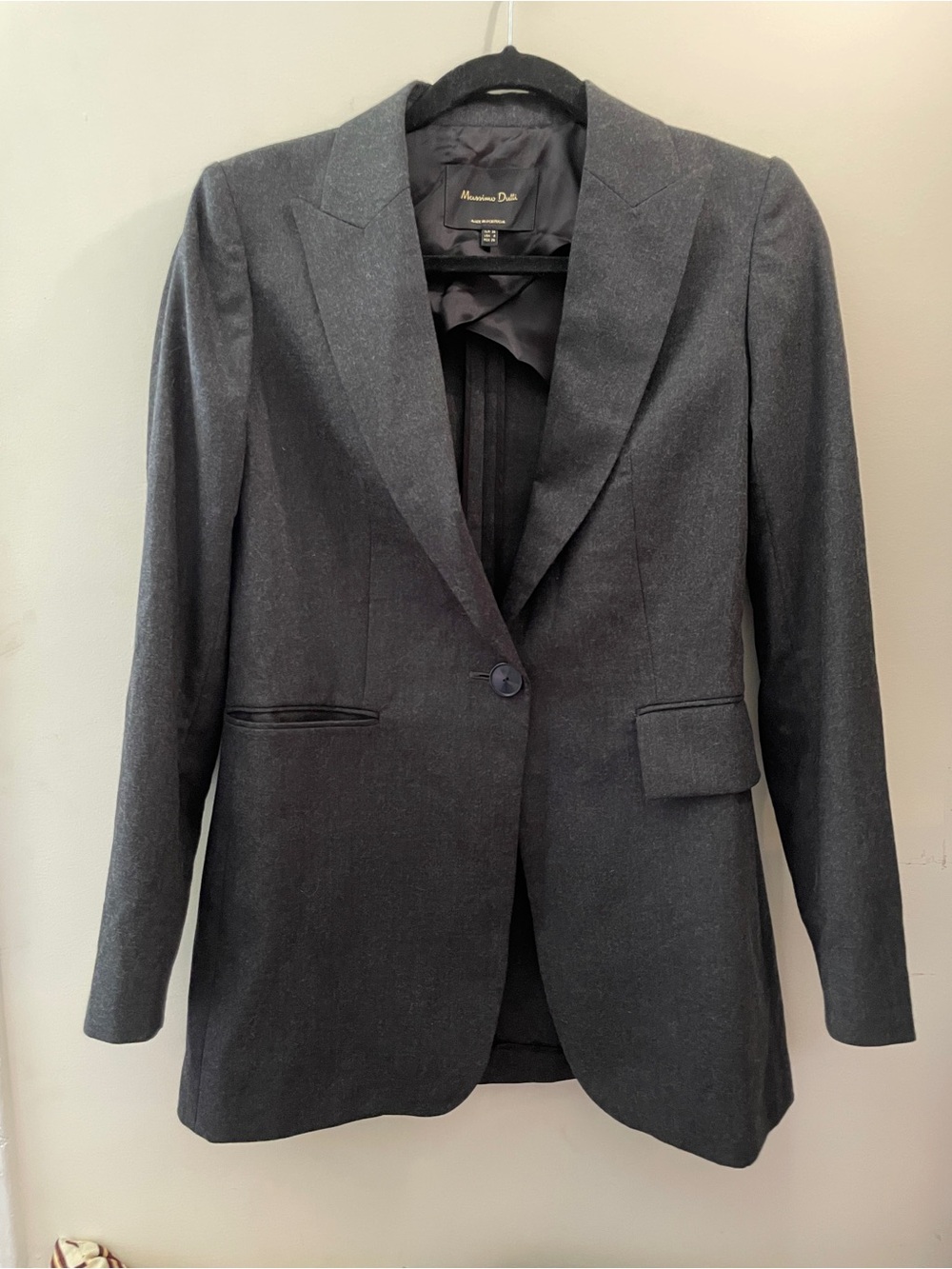 Massimo Dutti Charcoal Gray Blazer Size 4